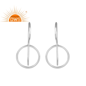 Pendientes Colgantes de Plata Lisa, Proveedor de Joyería de Plata de Ley Fina Sólida - Product Image 1