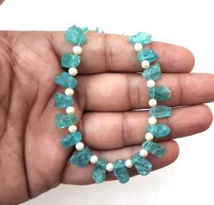 ชุดอัญมณีอะพาไทต์สีน้ำเงินธรรมชาติ 23 ชิ้น ผลิตจากโรงงาน ไม่ผ่านการบำบัดและขัดเงา สำหรับทำเครื่องประดับ ขายส่ง - Product Image 3