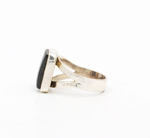 2024 bague en pierres précieuses hématite naturelle 925 bague en argent Sterling massif à la main unisexe bijoux de mode pour la vente en gros - Product Image 4