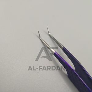 แหนบขนตาปลอม45องศาทำจากสเตนเลสปลายแหลมพร้อมหลอดพลาสติกสีม่วง - Product Image 6
