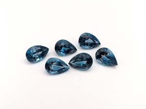 3X4mm ลูกแพร์ตัดธรรมชาติบุษราคัมลอนดอนสีฟ้าต่อชิ้น - Product Image 5