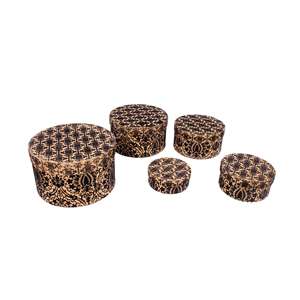 Ensemble de 5 articles d'emballage boîte de présentation de cadeau forme ronde à la main fantaisie créative personnaliser boîte de papier imprimé de concepteur - Product Image 4