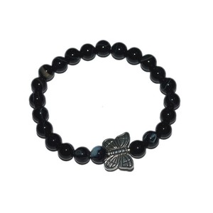Grossiste en Onyx Noir Pur avec Papillon : Onyx Noir Pur avec Papillon à Vendre, Style Mascotte Artisanale de Guérison - Product Image 1