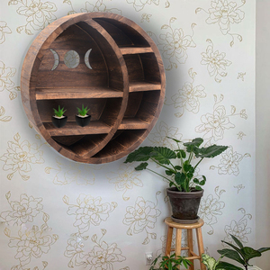 Multiuse Floating <b>Shelves</b> <b>Wall</b> Mounted Naturel Wood <b>Wall</b> <b>Shelves</b> With Metal Handles Set of 2 <b>for</b> <b>Bedroom</b> Living Room Kitchen - Product Image 4