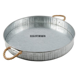 Indio antiguo galvanizado bandeja Rectangular de corte de forma diseñado estilo de moda de Metal galvanizado bandeja - Product Image 2