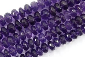 13" Long Strand Natural Amethyst Gemstone Faceted Rondelle Shape Beads Wholesale Natural <b>Blue</b> for Jewelry Making - Product Image 2