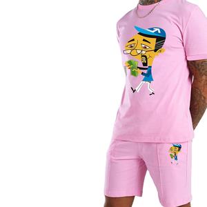 Camiseta informal personalizada para hombres, conjunto doble de ropa de verano de alta calidad, con logo personalizado, 2021 - Product Image 4