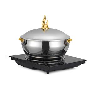 Olla redondeada para servir alimentos, equipo para servir Buffet, plato de latón para servir, calentador de alimentos para buffet plateado, plato de frotamiento, gran oferta - Product Image 1