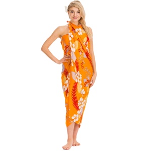 Fashion <strong>Women</strong> Tropical Floral Sarong Lightweight Beach Cover up <strong>Resort</strong> Beach <strong>Wear</strong> Wrap Shawl Background Colors - Product Image 5