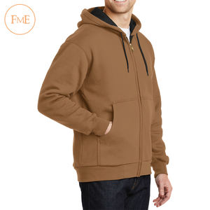 Sudadera con capucha y cremallera completa para hombre, con logotipo personalizado impreso + bordado, Color personalizado - Product Image 2