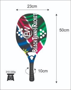 Raquettes de beach tennis avec face de 20 mm, poids de 310-330 g, longueur de 50 cm, poignée en fibre de carbone et filet en fibre de verre carbone - Product Image 2