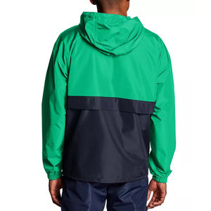 Veste de sport en polyester grande taille pour hommes, coupe-vent imperméable avec capuche et fermeture à glissière, techniques de lavage d'automne - Product Image 2