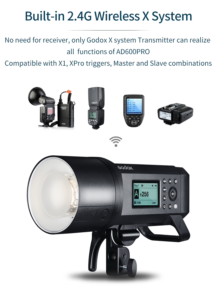 Godox AD600 Pro WITSTRO All-in-One Outdoor Flash AD600Pro Li-on Battery TTL HSS with Built-in 2.4G Wireless X System