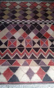 Tapis marocain tissé à la main à poils longs, antidérapant, rembourré, 100% laine, velours pelucheux, motif géométrique, pour chambre adulte, salon, canapé - Product Image 3