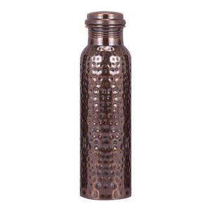 Wholesale Double Wall High Quality Top Selling Leak Proof and Jointless Hammered Copper Water Bottle for Yoga Gym Office <b>School</b> - Product Image 4