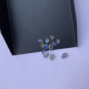 Piedra de Labradorita Natural de 3mm 4mm 5mm, Forma de Pera, Parte Posterior Plana, Cabujón Calibrado Suelto, Fabricante en Línea para la Fabricación de Joyas y Collares - Product Image 1