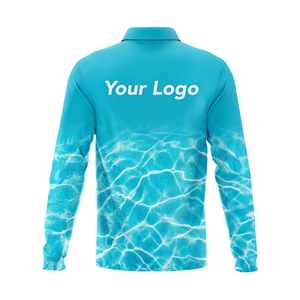 Camiseta Polo de Pesca de Manga Larga con Camuflaje Negro para Hombre, Protección UV, Secado Rápido, Transpirable, Ropa Deportiva para Exteriores, 100% Poliéster - Product Image 3