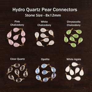 Composants de recherche de bijoux en forme de poire, Agate blanche naturelle, simple Bail, connecteur de bijoux, plaqué or, fabrication de bijoux, breloques - Product Image 5