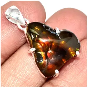 Original Mexican Fire Agate Stone Pendants 925 Sterling Silver In Bulk Stock Wholesale Rate By Indian Manufacturer