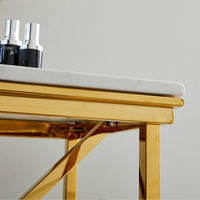 Table console contemporaine de luxe en marbre et métal avec hauteur réglable pour entrée et salon