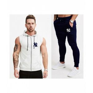 Chándal de algodón de terciopelo para hombre y niño, sudaderas personalizadas unisex, conjunto de dos piezas sin mangas, chándales cortos de verano - Product Image 6