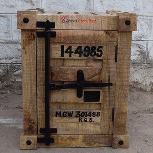 Cổ Điển Công Nghiệp Đau Khổ Rắn Xoài Gỗ Đầu Giường Đồ Nội Thất Phòng Ngủ Với <span class=keywords><strong>Container</strong></span> Thiết Kế Bàn Cạnh Giường Ngủ Tủ - Product Image 2