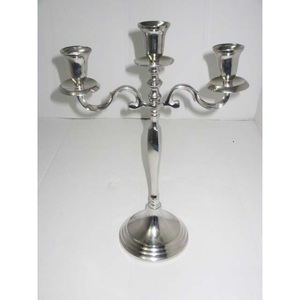 Portavelas redondo de aluminio Portavelas de metal pequeño plateado para decoración de hotel o boda en casa - Product Image 2