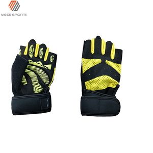 Gants de fitness unisexes noirs et jaunes, demi-doigts, respirants, pour la musculation, la gym et le sport - Product Image 4