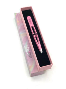 แหนบต่อคิ้วเคลือบด้วยผงสีชมพูอุปกรณ์เสริมความงามทำจากสเตนเลสสตีลพร้อมโลโก้ของคุณเองดีไซน์ใหม่ - Product Image 2