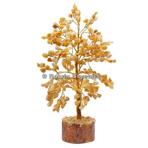 Golden Quartz Golden Wire 300 Chips Tree : Crystal Tree Dealer Exporter In India - Product Image 1