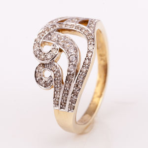 ร้อนขายแหวนสีเหลืองทอง R-10510 18พันบริสุทธิ์สีเหลืองทองการออกแบบที่กำหนดเองที่มีอยู่ทำในประเทศไทย - Product Image 4