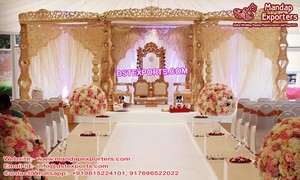 Mandap ไม้ที่น่าสนใจสำหรับงานแต่งงานคุชราตงานแต่งงานฮินดูล่าสุด Mandap ไม้คลาสสิกวัดสไตล์แต่งงาน Mandap - Product Image 2