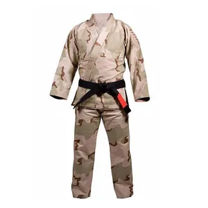 Uniforme de judo camuflado unissex, uniforme de artes marciais personalizado para homens e mulheres