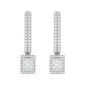 ต่างหูเพชรเม็ดเดี่ยวทองคำขาว10K สุดหรูมีเอกลักษณ์ดีไซน์แฟนซีที่เชื่อถือได้ - Product Image 1