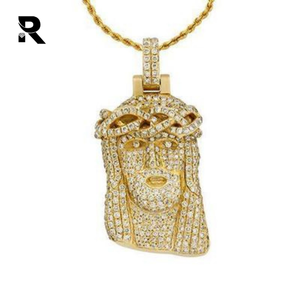 Pendentif tête de jésus, en diamant de 14K, jaune, blanc, or, 2.25 carats à 5.50 CT, livraison gratuite - Product Image 3
