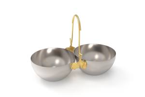 ชามสแตนเลส2ส่วนพร้อมที่จับหล่อแบบพรีเมี่ยม, ชามสแตนเลสสตีลสไตล์โลหะพร้อมที่จับทองเหลือง - Product Image 6