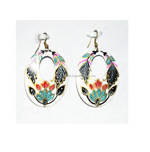 Pendientes Colgantes de Metal Pintados a Mano, Diseño Étnico, Joyería de Moda, Joyería Festiva, Cadena, Dropshipping, Joyería de Moda - Product Image 2