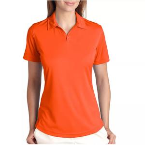 Orange Ladies T-<b>Shirt</b> Custom Design for <b>Polo</b> Neck Short <b>Sleeves</b> <b>Long</b> Length Breathable Knitted Fabric Bangladesh Logo Casual - Product Image 2