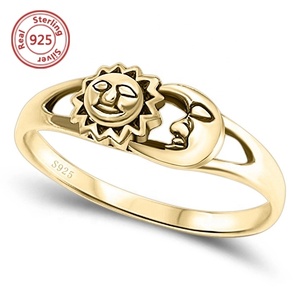 Anillo de Eternidad Personalizado de Plata de Ley 925 para Mujer, Chapado en Rodio, Diseño de Sol, Luna, Universo, Espacio, Joyería para Parejas, Regalo para Oficina/Trabajo - Product Image 3
