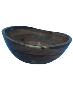 Bol de service en bois d'acacia fait à la main de haute qualité avec cuillère écologique pour hôtels et restaurants avec couvercle durable - Product Image 1