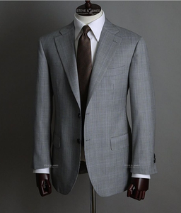 Costumes d'affaires sur mesure Steve James ODM 100 % laine pour hommes, col cranté, fermeture simple boutonnage, respirants et infroissables - Product Image 3
