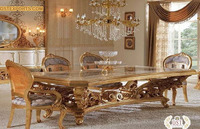 Meubles de salle à manger de style européen, richement sculptés, décoration sobre, table de salle à manger de style italien, ensemble de table de salle à manger de style français