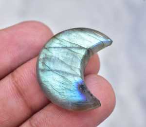 Labradorite แร่ลาบราดอไรต์ Cabochon,หินลาบราดอไรต์มูนเสี้ยวมูนหินอัคนีขัดมือสำหรับเครื่องประดับ - Product Image 1