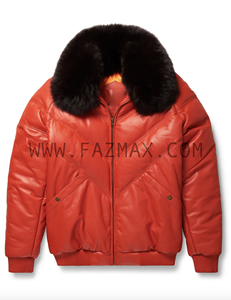 Veste en cuir OEM V-Bomber - Imperméable, respirante, grande taille, fermeture éclair, finition lavée - Product Image 3