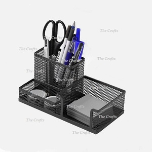 Support de papeterie en fer de forme ronde avec support de papeterie de couleur grise de la plus grande qualité pour l'école de bureau à domicile - Product Image 5