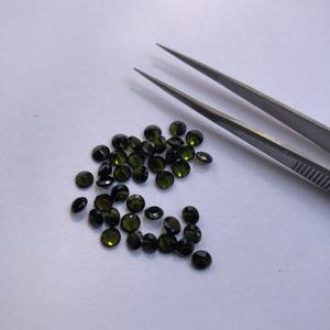 Piedra de turmalina verde natural de 4mm Piedra preciosa suelta de corte redondo facetado del fabricante al mejor precio al por mayor Genuino certificado - Product Image 3