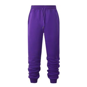 Pantalons et pantalons pour hommes de haute qualité en polaire de couleur unie poignets filetés chauds pour hommes et femmes - Product Image 1