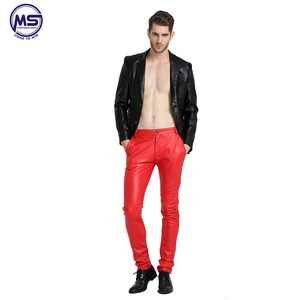 De cuero Real de los hombres pantalones de cuero Original pantalones con cremallera de cuero de piel de vaca Pantalones - Product Image 3