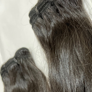 TEMPLE VIERGE NATUREL DU SUD DE L'INDE EXTENSIONS DE CHEVEUX HUMAINS NON TRAITÉS NOIR ET BRUN PROFOND ONDULÉS - Product Image 1