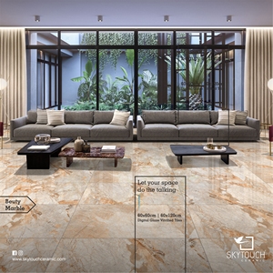 600x1200 nhà bếp tráng men gốm đánh bóng nâu thời trang sang trọng tùy chỉnh gạch lát sàn giá tại Ấn Độ cho phòng khách đá cẩm thạch từ hàng đầu Ấn Độ nhà sản xuất - Product Image 4